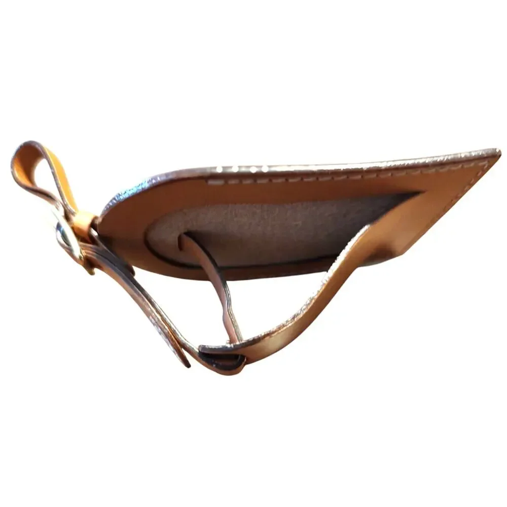 ESCADA Leather Luggage Tag Tan‎ EUC